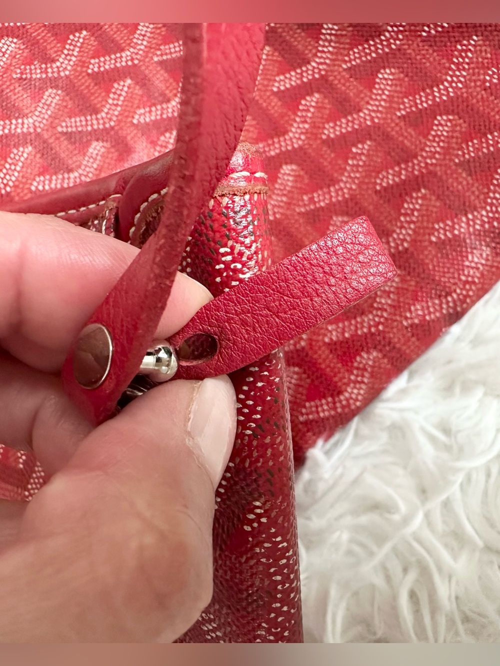Goyard Saint Louie PM Tote Bag in Red Color - Picture 11 of 12